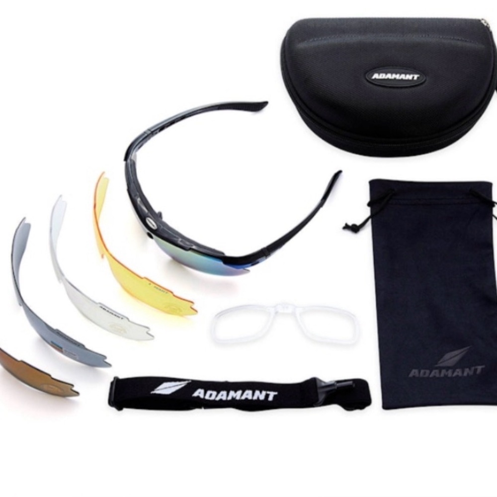 Unisex Polarized Sports Sunglasses 5-in-1 Interchangeable Lenses Adamant